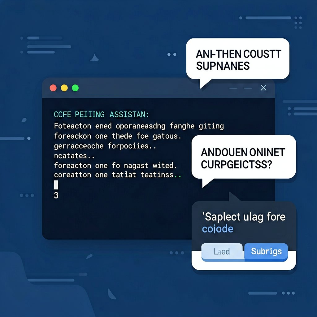 AI coding assistant inside a terminal fixing a broken build command