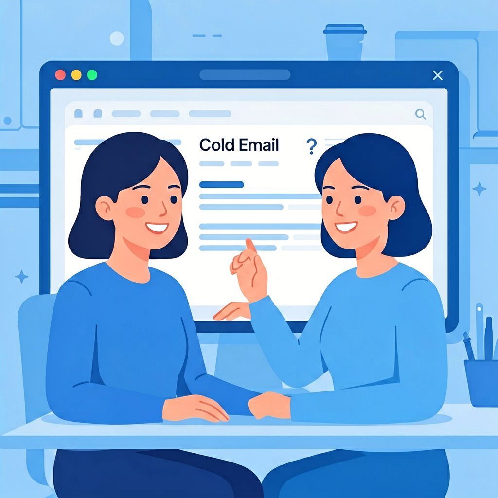 AI writing tools composing a cold email draft inside a clean app window