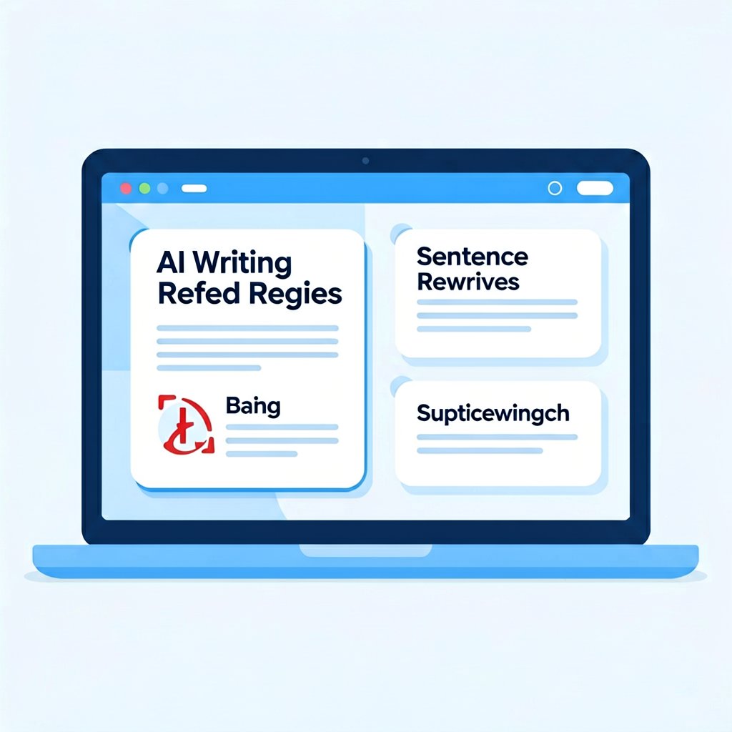AI writing tools suggesting sentence rewrites in a split-screen editor